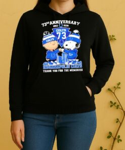 Officials Charlie Brown Fist Bump Snoopy 73Rd Anniversary 1953 2026 Indianapolis Colts Thank You For The Memories Skyline Unisex Hoodie