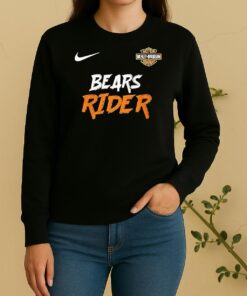 Officials Chicago Bears Ghost Rider Harley Davidson Motorcycle Double Sided Graphic Sweater