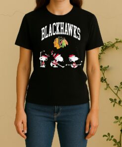 Officials Chicago Blackhawks X Peanuts Snoopy One Goal Hockey Double Sided Graphic Women Shirt