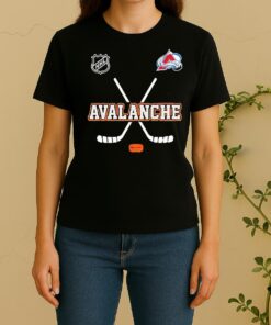Officials Colorado Avalanche X Motorcyles Harley Davidson Skeleton Double Sided Graphic Women Shirt