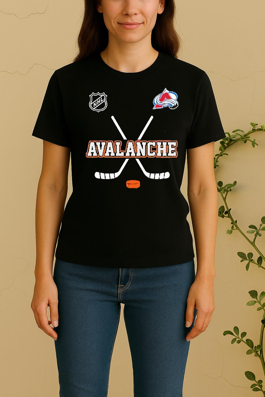 Officials Colorado Avalanche X Motorcyles Harley Davidson Skeleton Double Sided Graphic Women Shirt