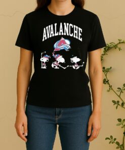 Officials Colorado Avalanche X Peanuts Snoopy Built Different Hockey Double Sided Graphic Women Shirt