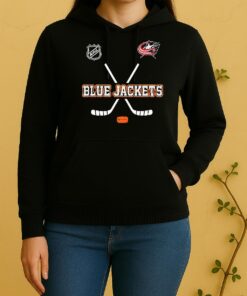 Officials Columbus Blue Jackets X Motorcyles Harley Davidson Skeleton Double Sided Graphic Unisex Hoodie