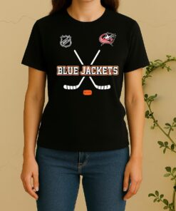 Officials Columbus Blue Jackets X Motorcyles Harley Davidson Skeleton Double Sided Graphic Women Shirt