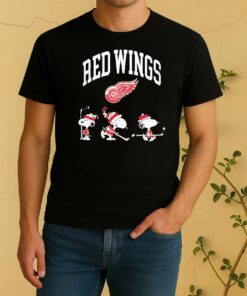 Officials Detroit Red Wings X Peanuts Snoopy Hockeytown Hockey Double Sided Graphic Shirt