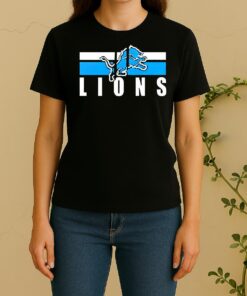 Officials Eminem X Detroit Lions Signature Logo Double Sided Graphic Women Shirt