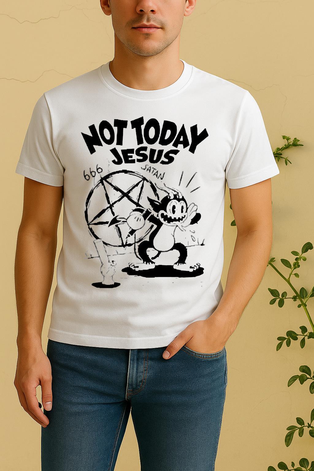 Officials Felix Devil Not Today Jesus Satan Graphic Shirt by Bino Shirt – Custom Graphic T-Shirt
