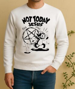 Officials Felix Devil Not Today Jesus Satan Graphic Sweater