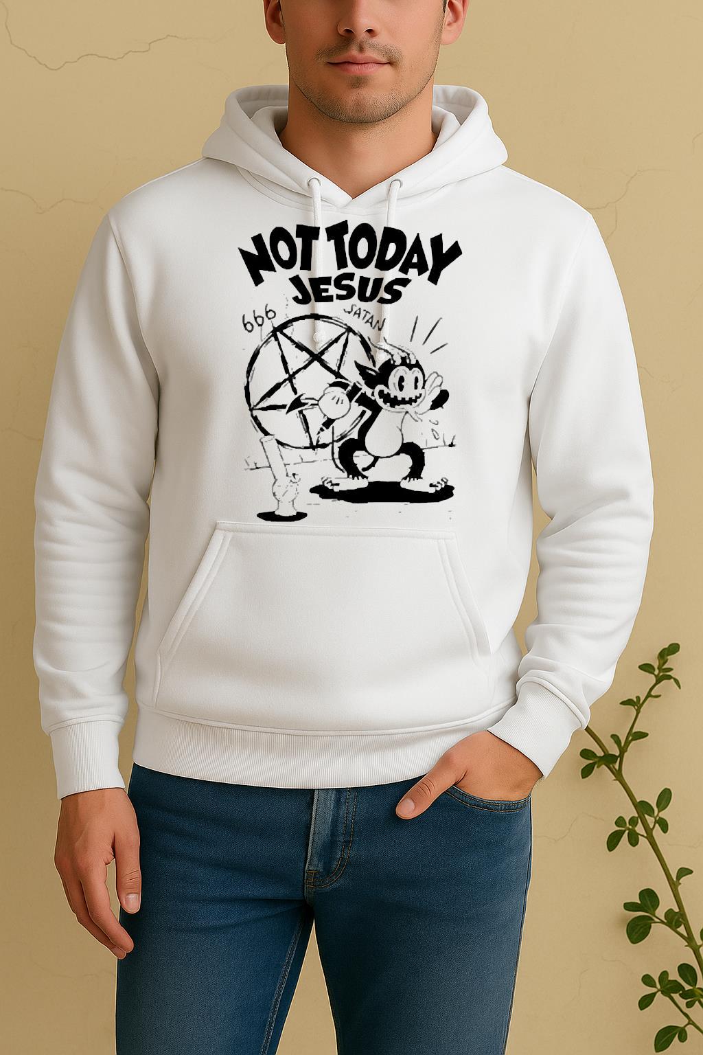 Officials Felix Devil Not Today Jesus Satan Graphic Unisex Hoodie