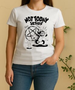 Officials Felix Devil Not Today Jesus Satan Graphic Women Shirt