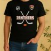Officials Florida Panthers X Motorcyles Harley Davidson Skeleton Double Sided Graphic Shirt
