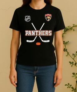 Officials Florida Panthers X Motorcyles Harley Davidson Skeleton Double Sided Graphic Women Shirt