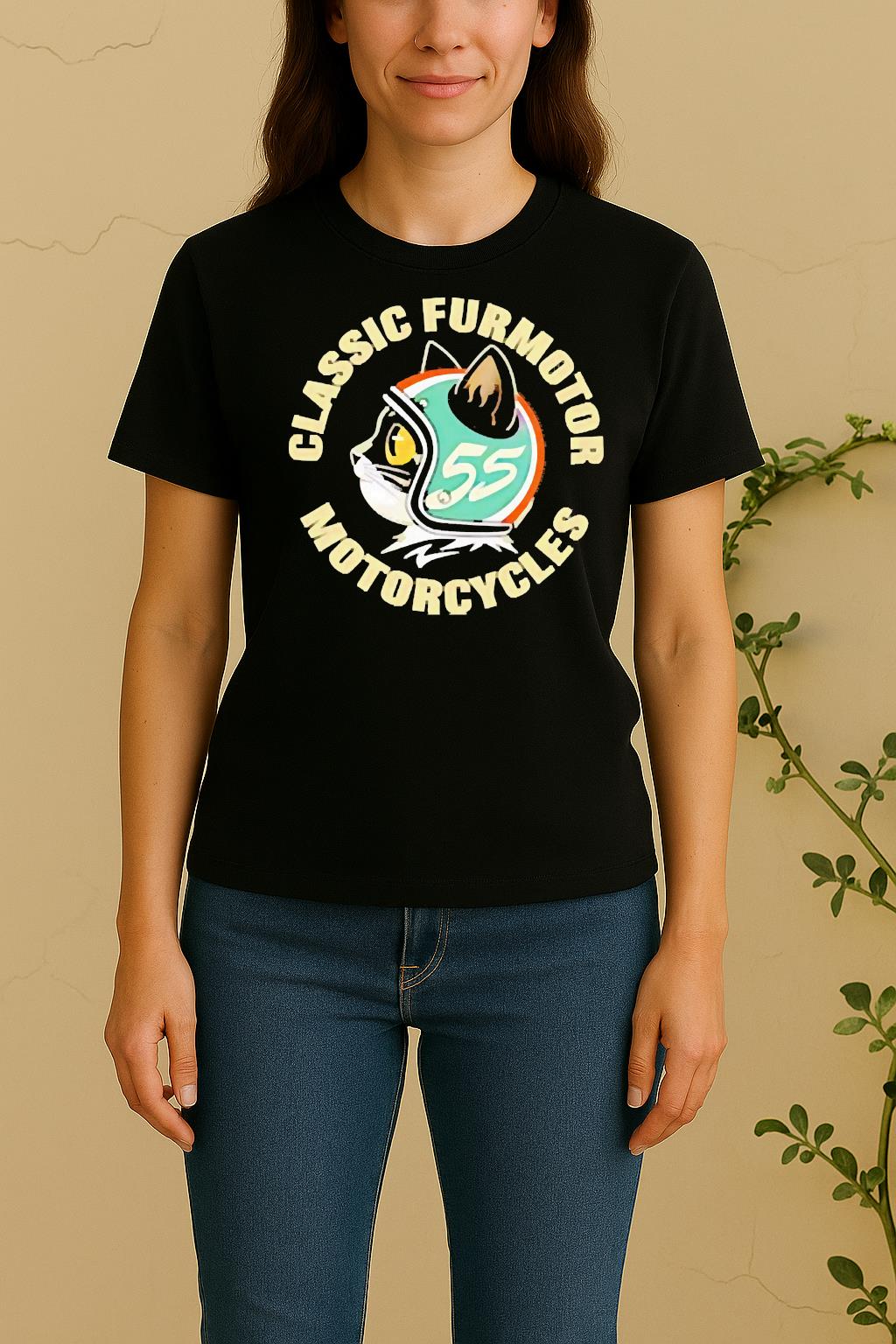 Officials Furmotor Motorcycles Helmet Cat Women Shirt