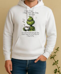 Officials Grinch I Came I Saw I Forgot What I Was Doing Went Back No Idea Whats Going On Unisex Hoodie