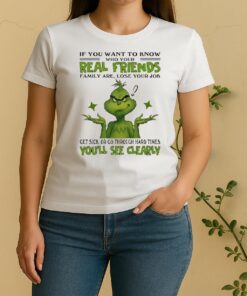 Officials Grinch If You Want To Know Who Your Real Friends Family Are Lose Your Women Shirt