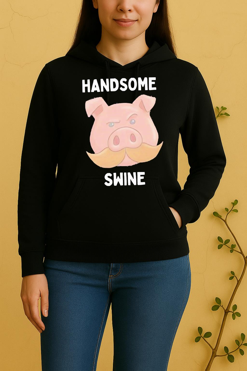 Officials Handsome Swine Pig Mustache Unisex Hoodie