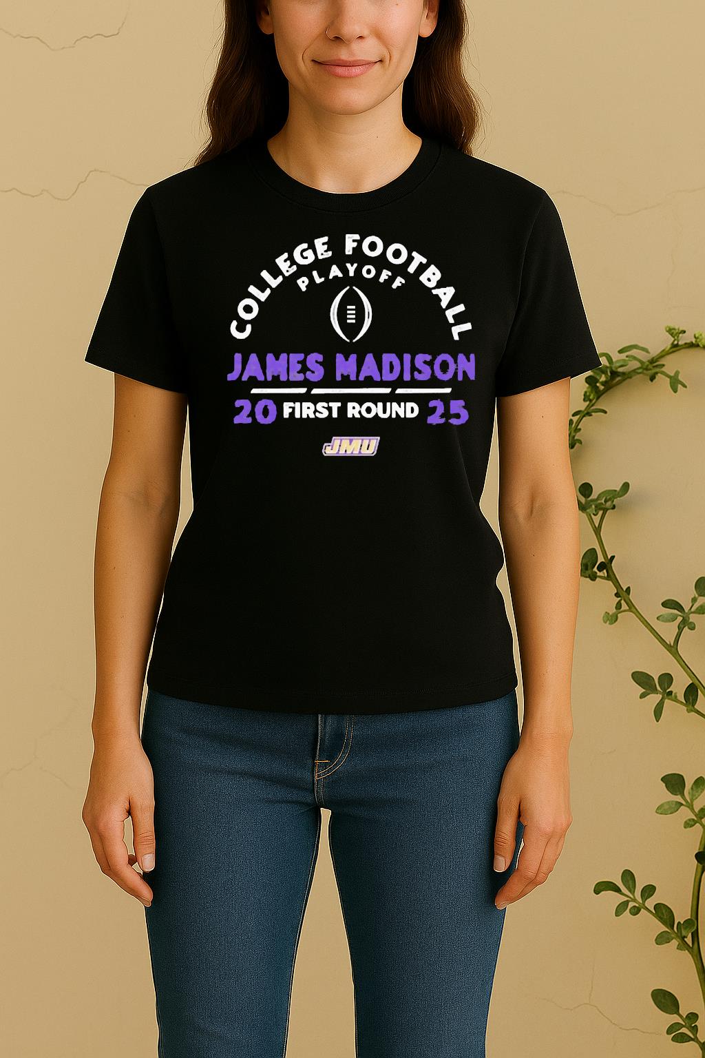 Officials James Madison Dukes Cfp First Round 2025 Women Shirt