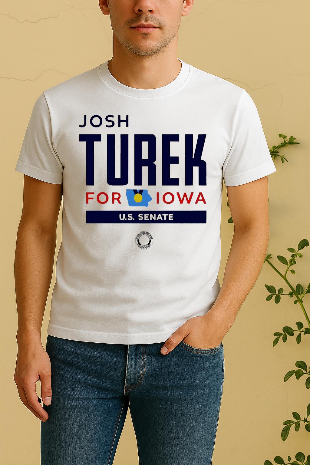 Officials Josh Turek For Iowa Square Logo Shirt by Bino Shirt – Custom Graphic T-Shirt
