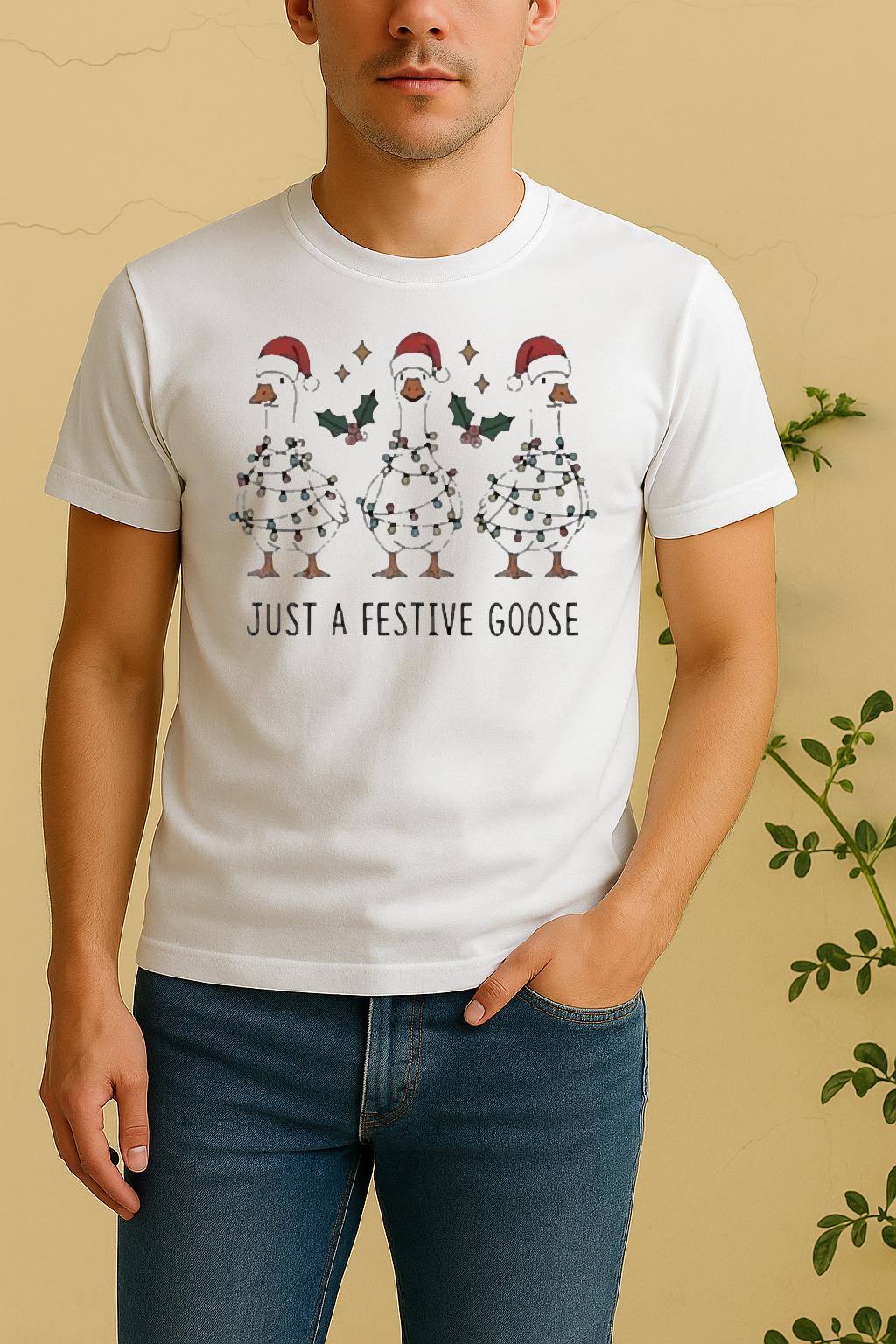 Officials Just A Festive Goose Christmas Shirt by Bino Shirt – Custom Graphic T-Shirt