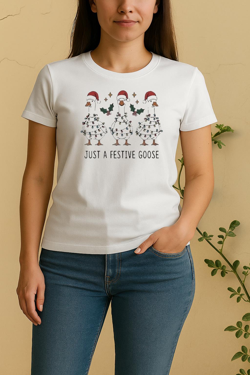 Officials Just A Festive Goose Christmas Women Shirt