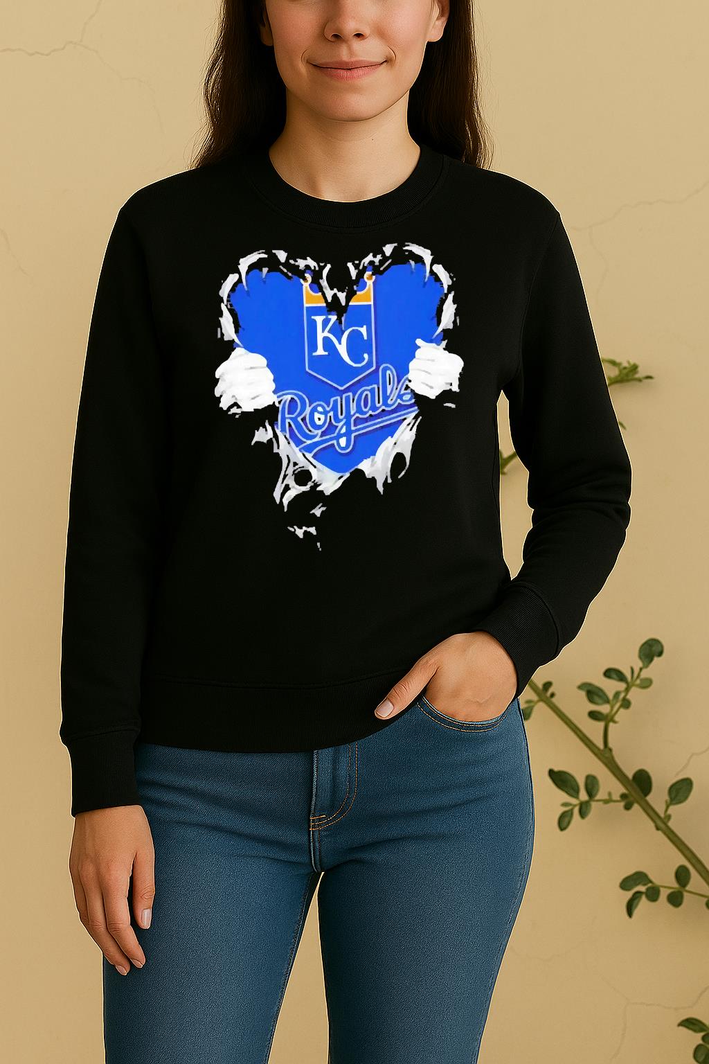 Officials Kansas City Royals Rip The Chest Forever In My Heart Sweater