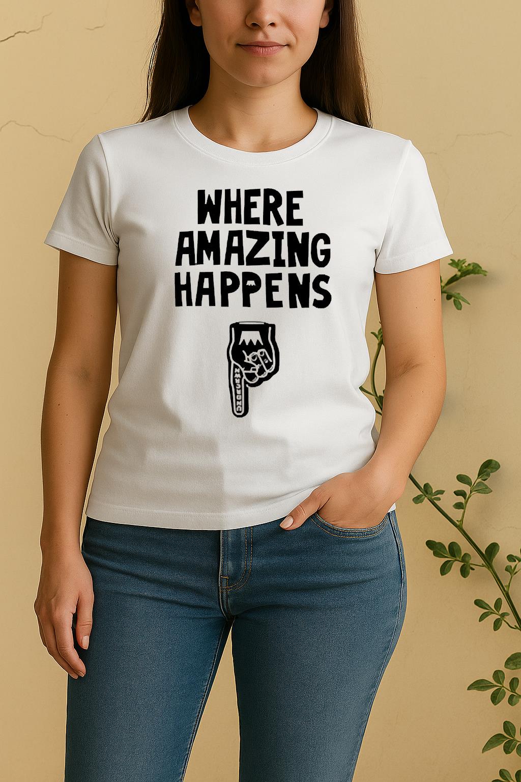 Officials Kevin Durant Wear A Where Amazing Happens Women Shirt
