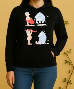 Officials Matador Bullfighter Naked Gag Cartoon Unisex Hoodie