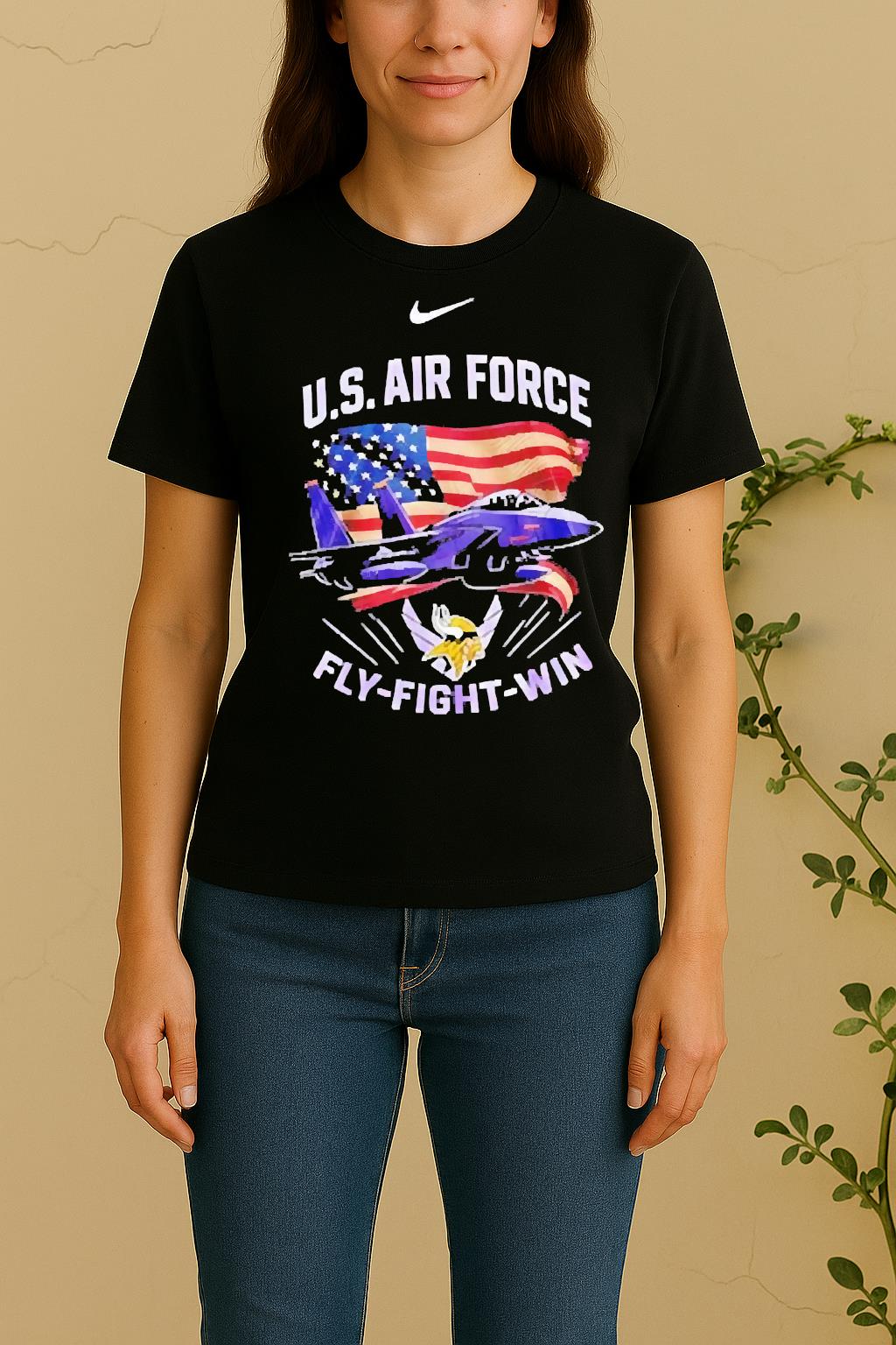 Officials Nfl Minnesota Vikings X Air Force Veteran 2 Sided Women Shirt