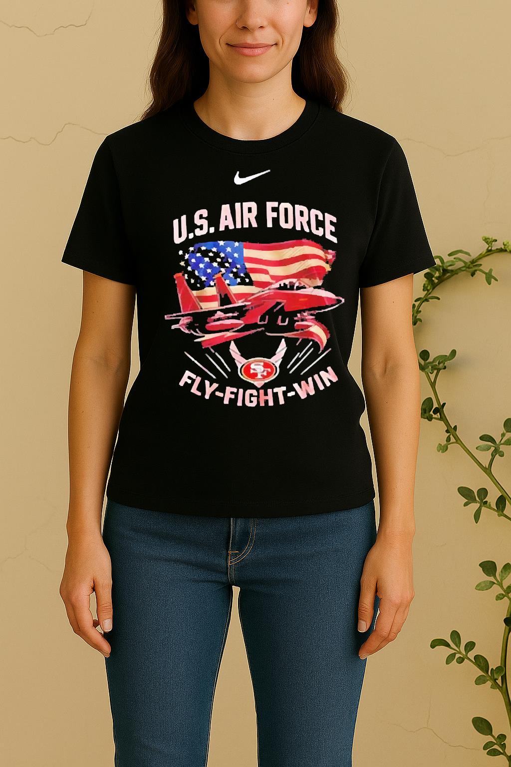 Officials Nfl San Francisco 49Ers X Air Force Veteran 2 Sided Women Shirt