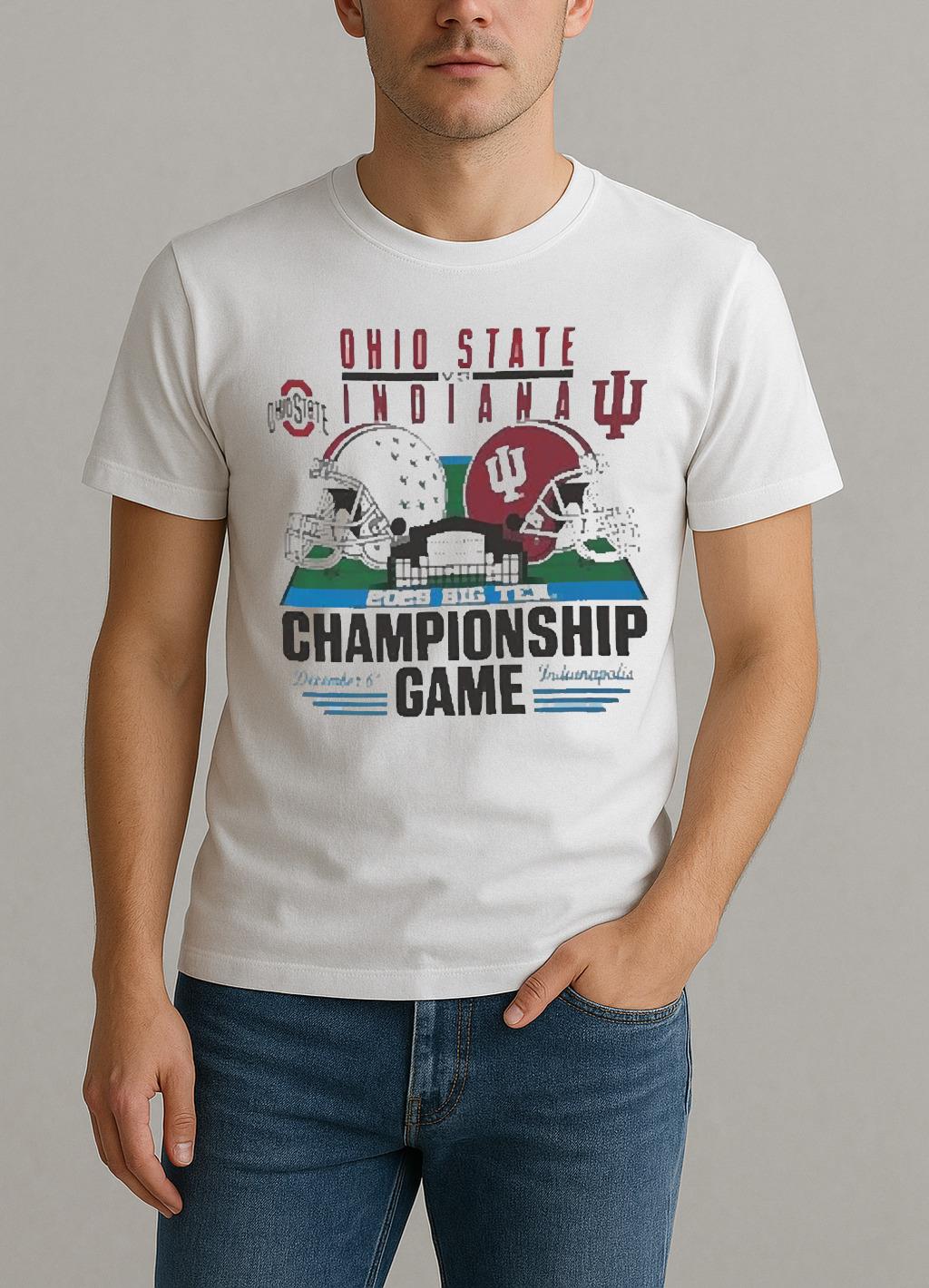 Officials Ohio State Buckeyes Vs Indiana Hoosiers Big Ten 2025 Football Championship Game Helmet Shirt