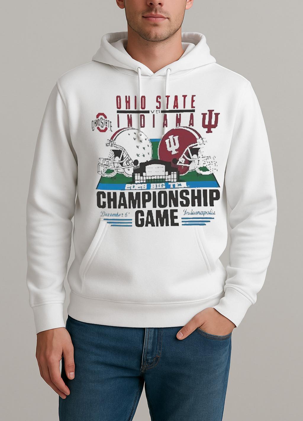 Officials Ohio State Buckeyes Vs Indiana Hoosiers Big Ten 2025 Football Championship Game Helmet Unisexhoodie