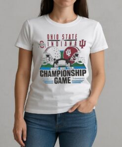 Officials Ohio State Buckeyes Vs Indiana Hoosiers Big Ten 2025 Football Championship Game Helmet W-tee