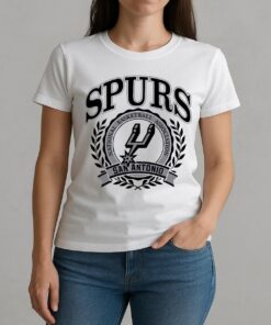 Officials San Antonio Spurs Basketball Nba Crest Logo Circle W-tee