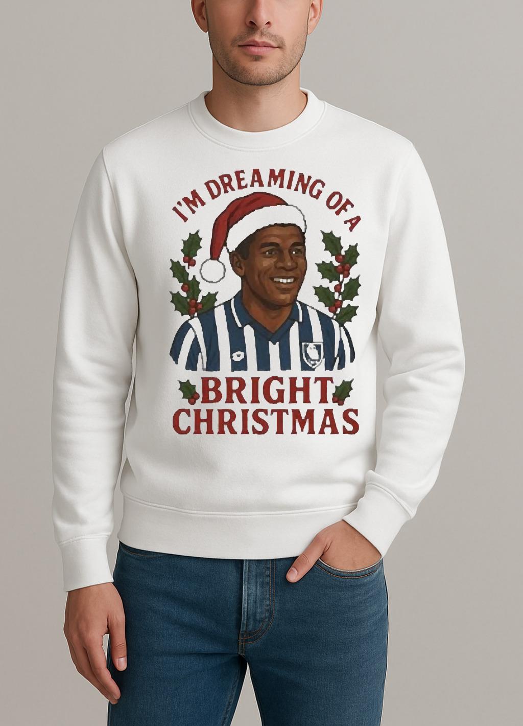 Officials Sheff Wed Im Dreaming Of A Bright Christmas Circle White sweater