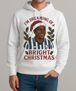Officials Sheff Wed Im Dreaming Of A Bright Christmas Circle White Unisexhoodie