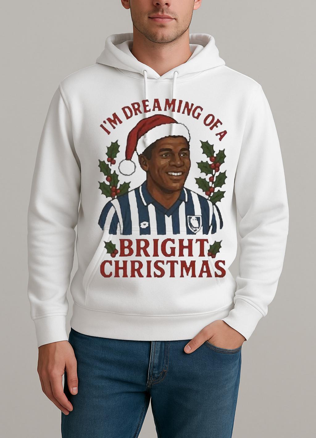 Officials Sheff Wed Im Dreaming Of A Bright Christmas Circle White Unisexhoodie