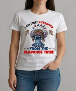 Officials Stitch I Am Chief Kickabitch From The Slapahoe Tribe Circle W-tee