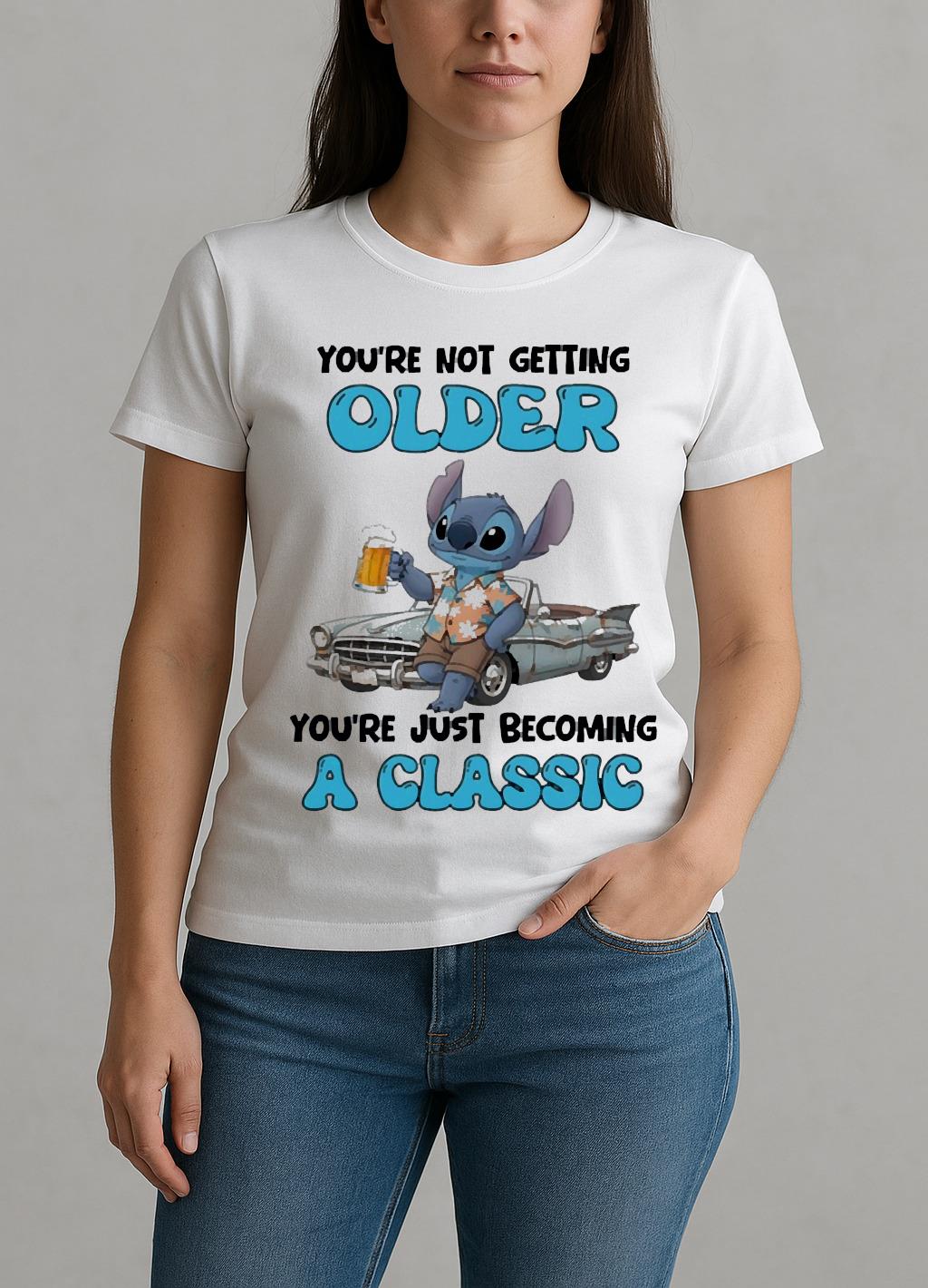 Officials Stitch Youre Not Getting Older Youre Just Becoming A Classic Circle W-tee