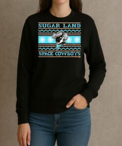Officials Sugar Land Space Cowboys Bimm Ridder Ugly Christmas 2025 Circle Black sweater
