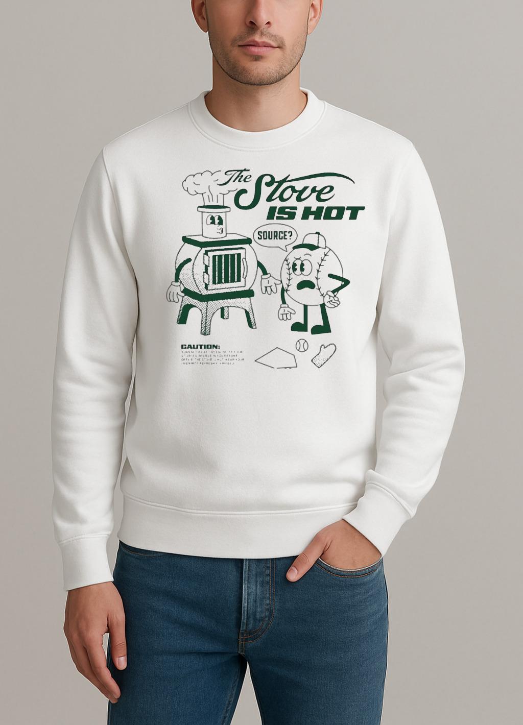 Officials The Stove Is Hot Baseball Circle sweater