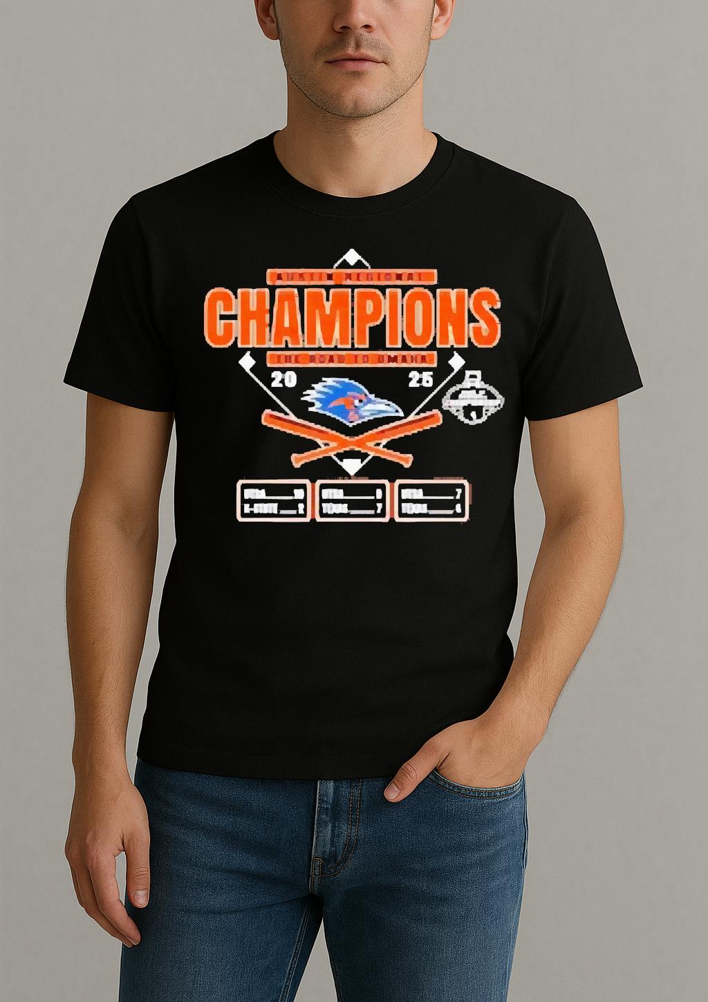 Officials Utsa Roadrunners 2025 The Road To Omaha Austin Regional Champions Circle Black Shirt