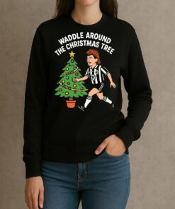 Officials Waddle Around The Christmas Tree Newcastle Circle Black sweater