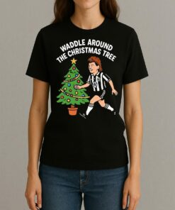 Officials Waddle Around The Christmas Tree Newcastle Circle Black Womentee