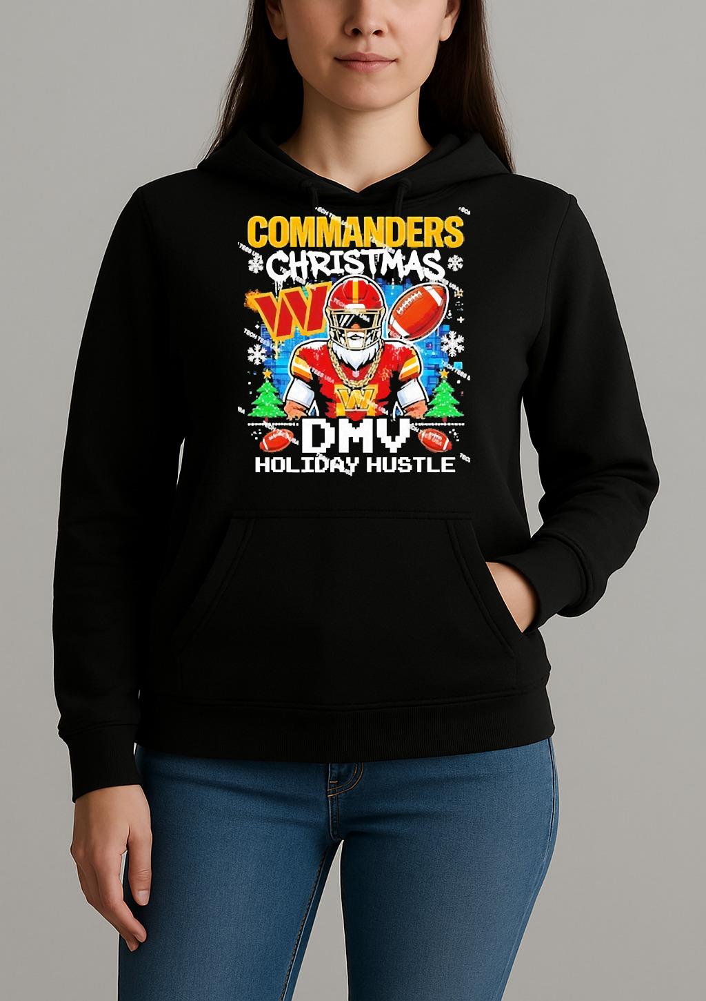 Officials Washington Commanders Football Dmv Holiday Hustle Christmas Unisexhoodie