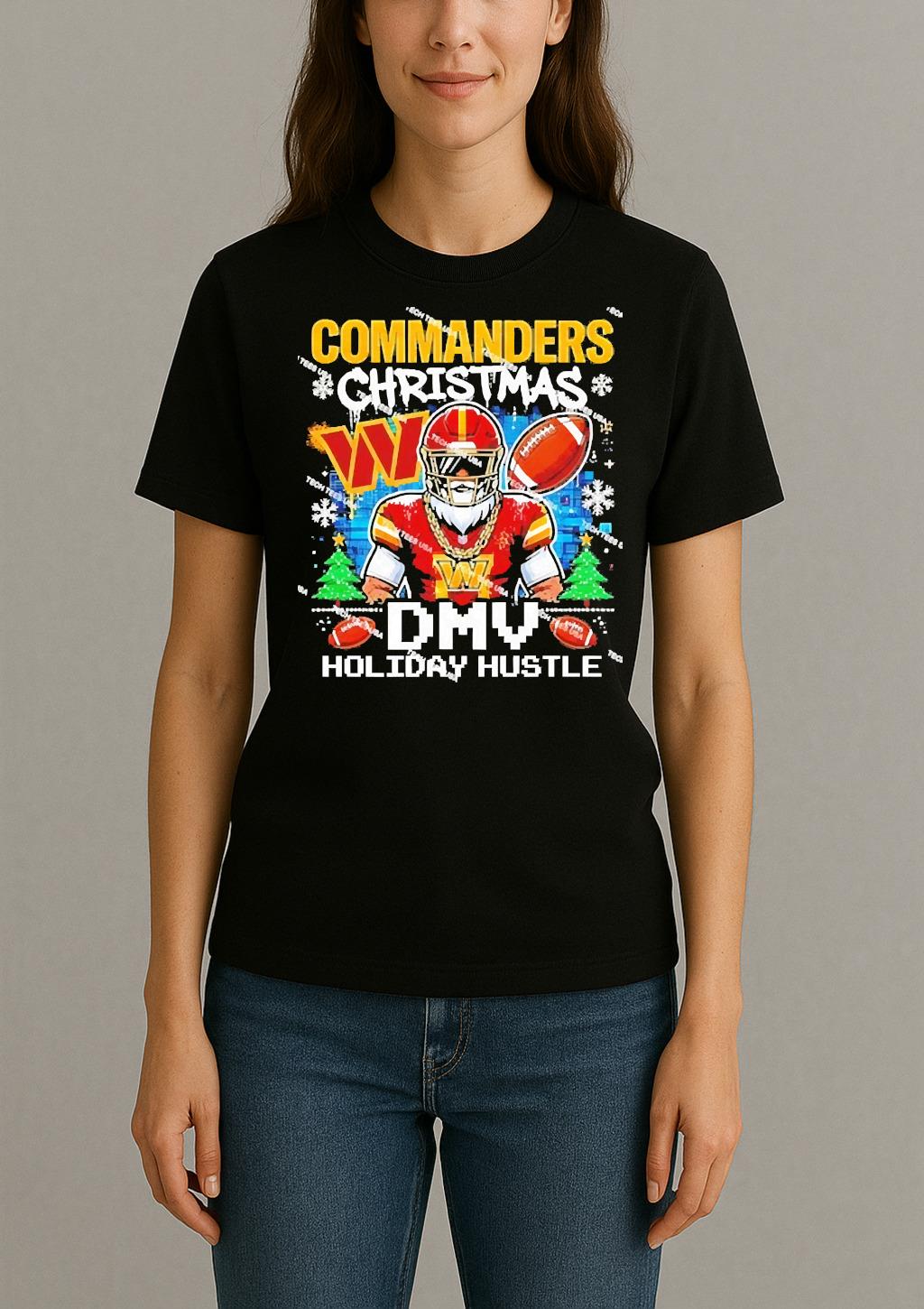 Officials Washington Commanders Football Dmv Holiday Hustle Christmas Womentee