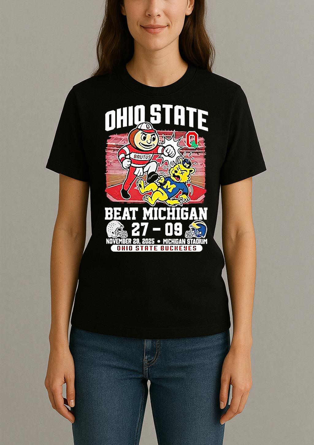Ohio State Buckeyes Beat Michigan Wolverines Ncaa 2025 Final Score Mascot Womentee