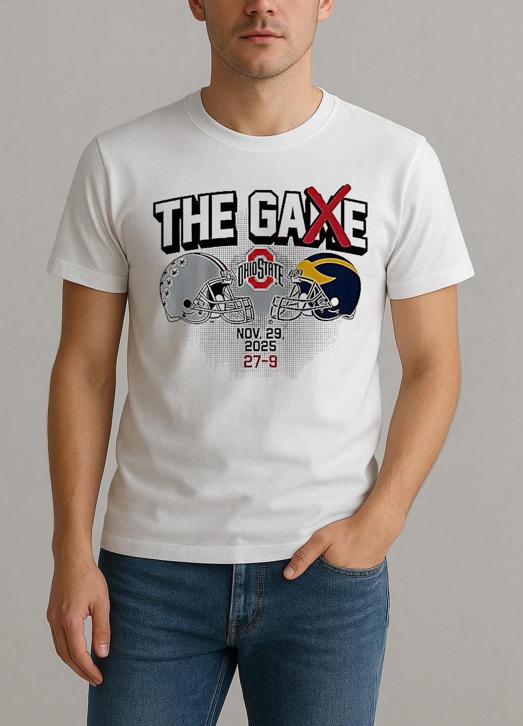 Ohio State Buckeyes Vs Michigan Wolverines Ncaa The Game 2025 Score 27 9 Helmet Shirt