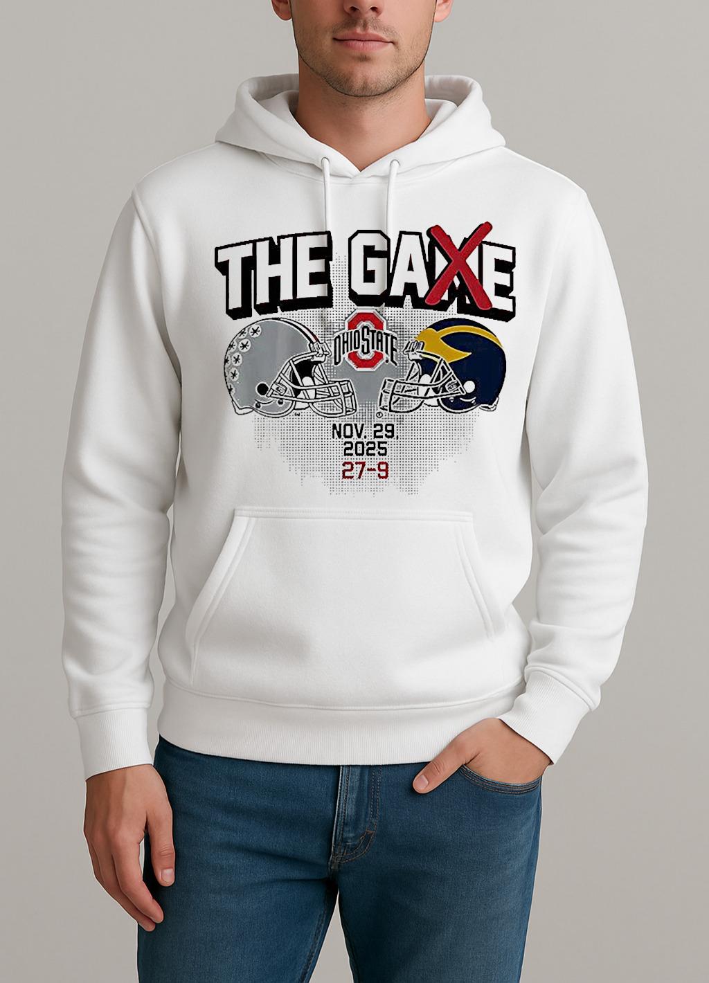 Ohio State Buckeyes Vs Michigan Wolverines Ncaa The Game 2025 Score 27 9 Helmet Unisexhoodie