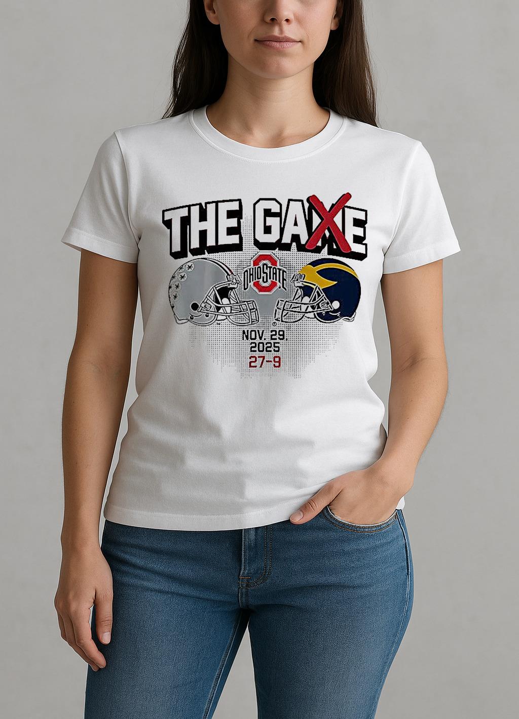 Ohio State Buckeyes Vs Michigan Wolverines Ncaa The Game 2025 Score 27 9 Helmet W-tee