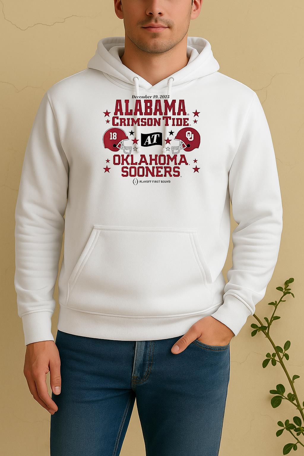 Oklahoma Sooners Vs Alabama Crimson Tide 2025 Cfp First Round Unisex Hoodie